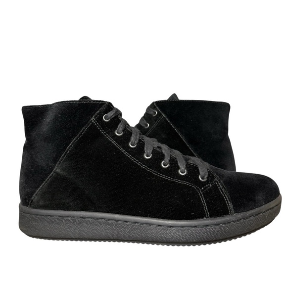 Eileen Fisher Women’s Black Sneakers High Top Game4 Velour Size 9.5 Fashion EUC - Picture 5 of 8